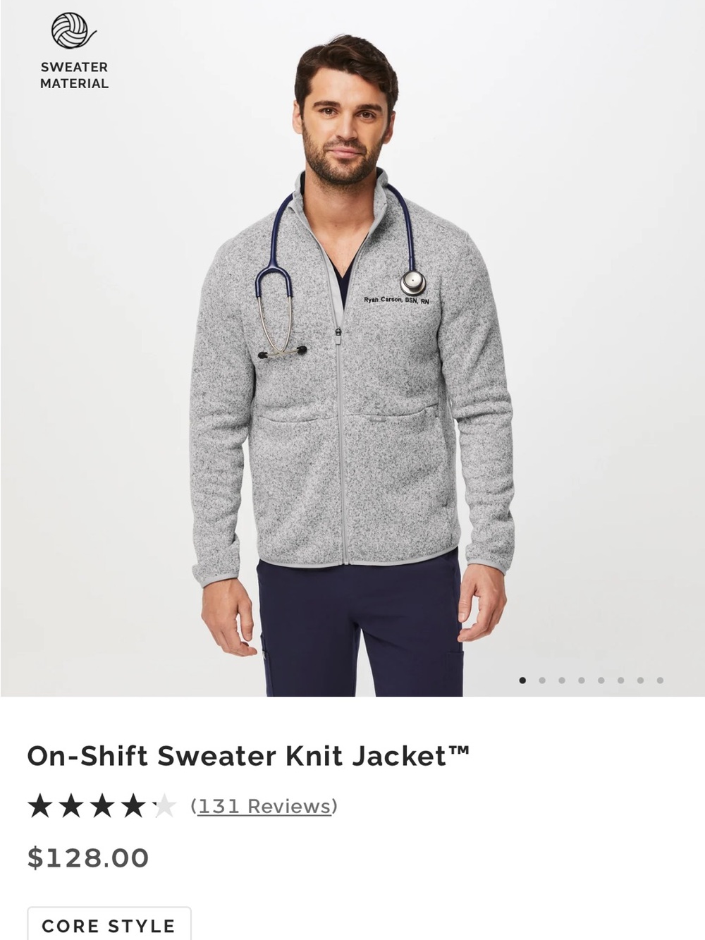 Figs On-Shift Sweater Knit Jacket - Light Gray